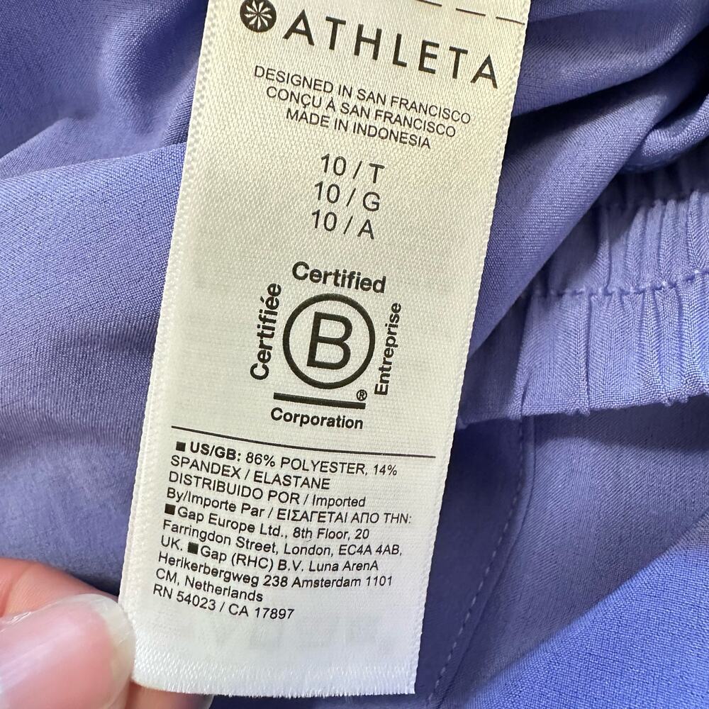 Athleta Arrival Straight Leg Ankle Pants Adonis Purple Blue #586940 10 Tall NWOT - Picture 5 of 13